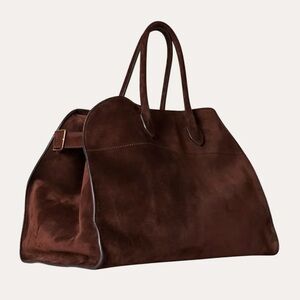 Brown Vegan Suede soft top handle bag